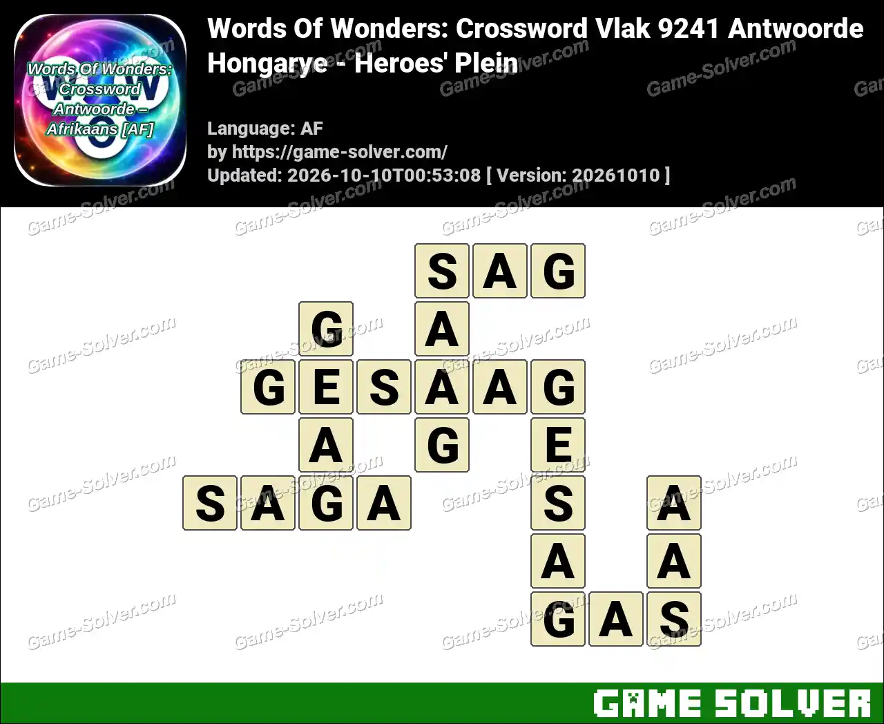 Words Of Wonders: Crossword Vlak 9241 Antwoorde – Hongarye – Heroes’ Plein